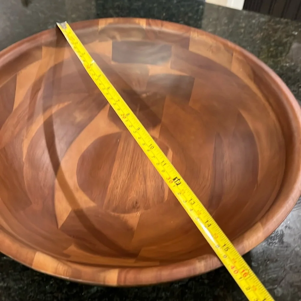 Set of Two West Elm 15 inch wooden bowls excellent condition
